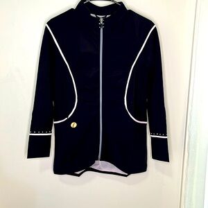 Women's Swingdish Black Jacket with pink accents.